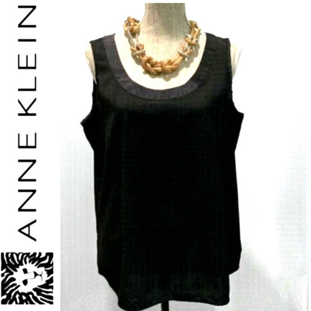 Annie Klein Black Relax Fit Tank Top SZ Large
